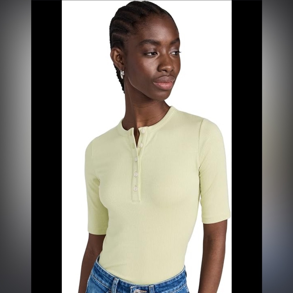 WT Vince Women's Rib Elbow Sleeve Henley